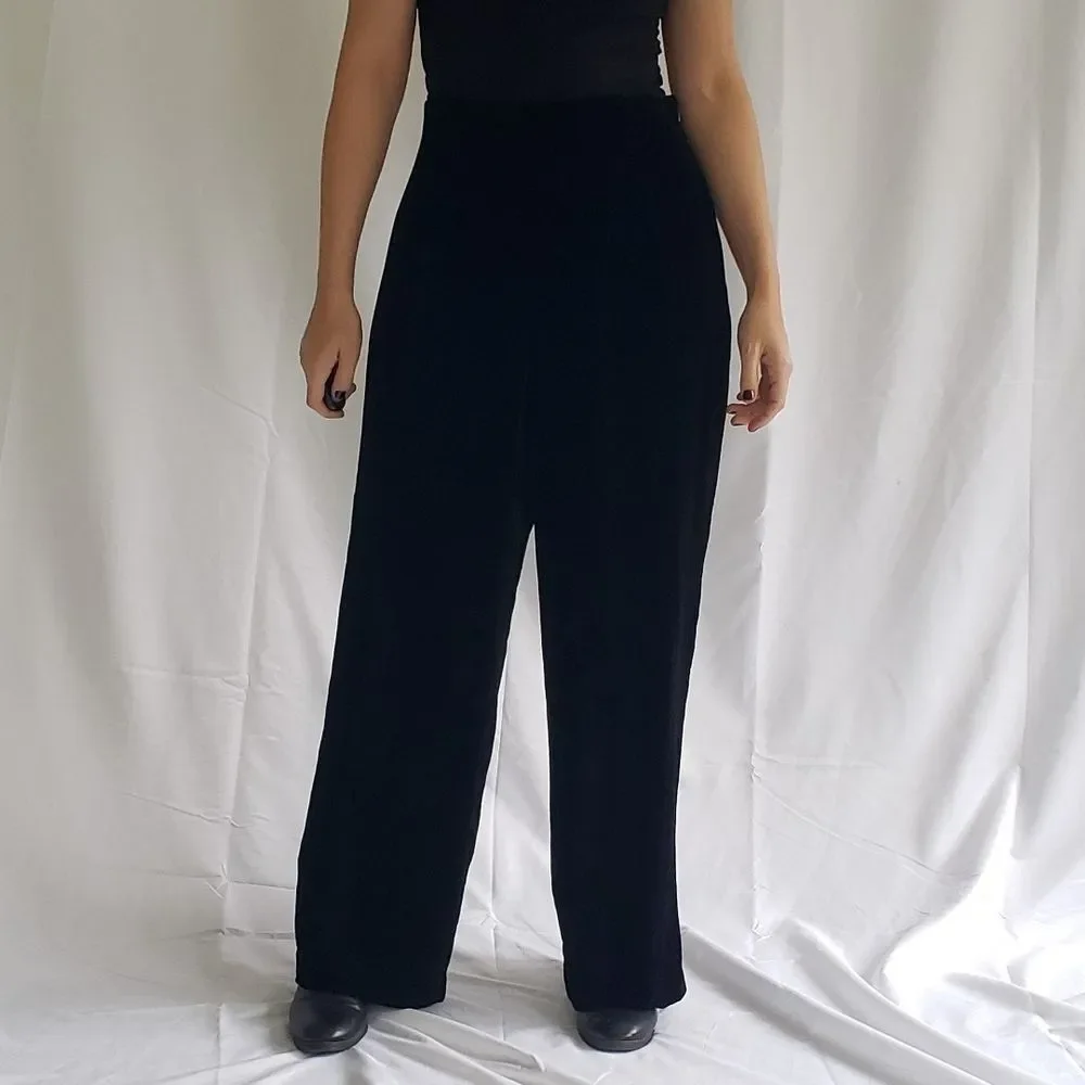 90s‎ Silk Black Velvet Pants